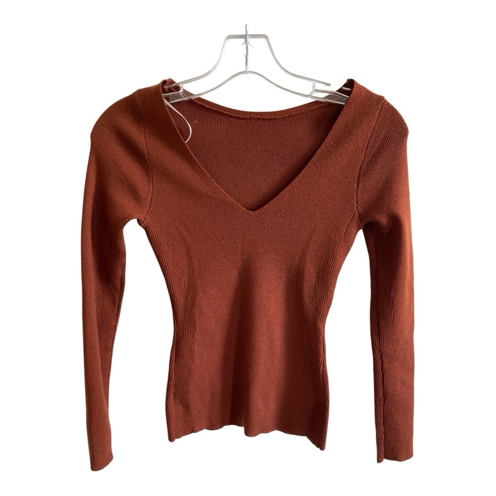 Lovebonito 2 Smart 70s Sleuth Bridgerton Romance terracotta compression knit top